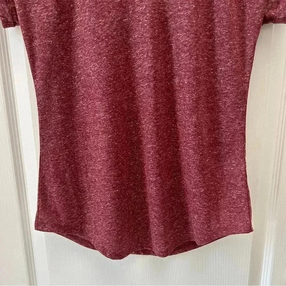 Ricki’s Linen Blend  Loose Fit V Neck T-Shirt Burgundy Size XS - Picture 9 of 16